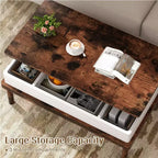 Table basse relevable avec compartiment caché, table à manger relevable, pour salon, bureau à domicile