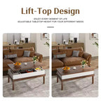 Table basse relevable avec compartiment caché, table à manger relevable, pour salon, bureau à domicile