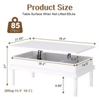 Table basse relevable avec compartiment caché, table à manger relevable, pour salon, bureau à domicile