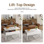 Table basse relevable avec compartiment caché, table à manger relevable, pour salon, bureau à domicile