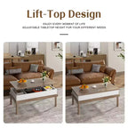 Table basse relevable avec compartiment caché, table à manger relevable, pour salon, bureau à domicile