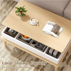 Table basse relevable avec compartiment caché, table à manger relevable, pour salon, bureau à domicile