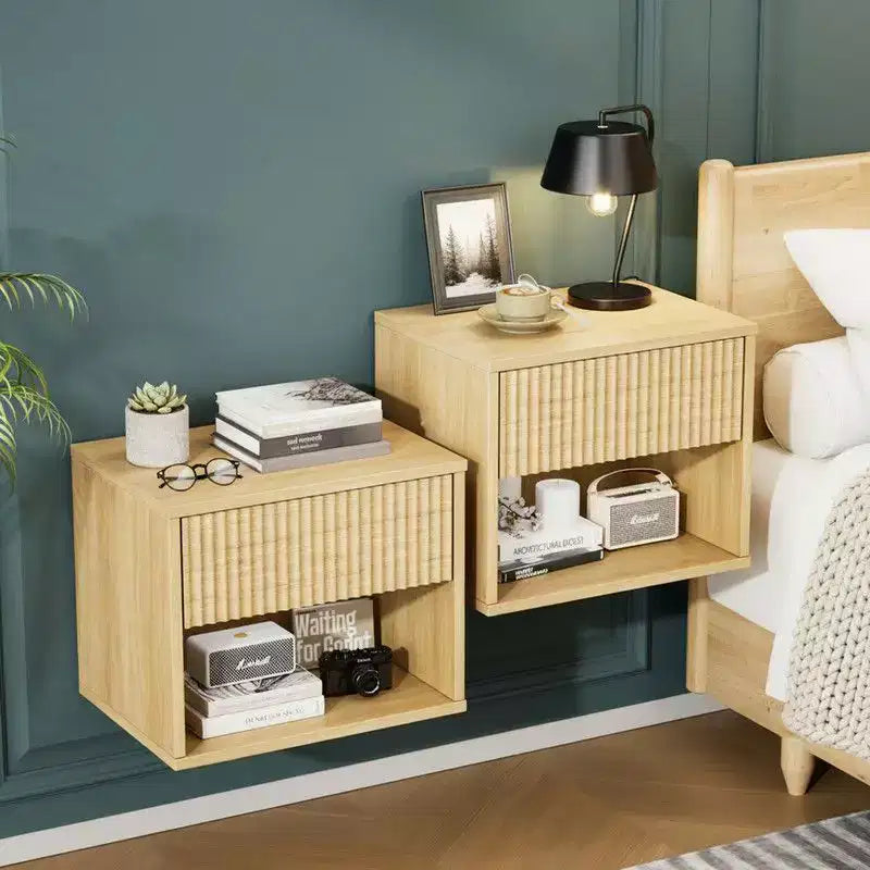 Karl Home 16 Inches Wide Floating Nightstand - 1 Drawer, 1 Shelf - set of 2