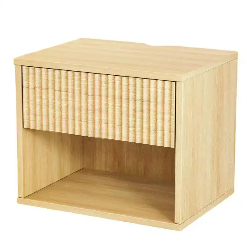Table de chevet flottante de 40 cm de large - 1 tiroir, 1 étagère - Lot de 2