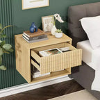 Table de chevet flottante de 40 cm de large - 1 tiroir, 1 étagère - Lot de 2