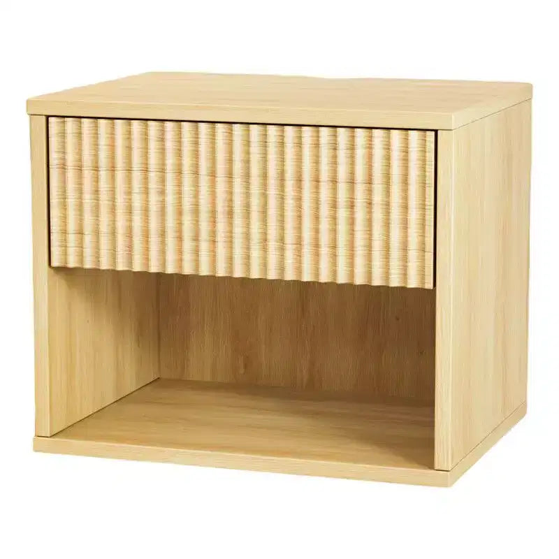 Table de chevet flottante de 40 cm de large - 1 tiroir, 1 étagère - Lot de 2