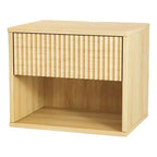 Table de chevet flottante de 40 cm de large - 1 tiroir, 1 étagère - Lot de 2