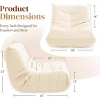Canapé géant poire pour le sol, canapé paresseux en mousse à mémoire de forme pour adultes, grand pouf en simili cuir sans accoudoirs pour salon, chambre, dortoir, bureau