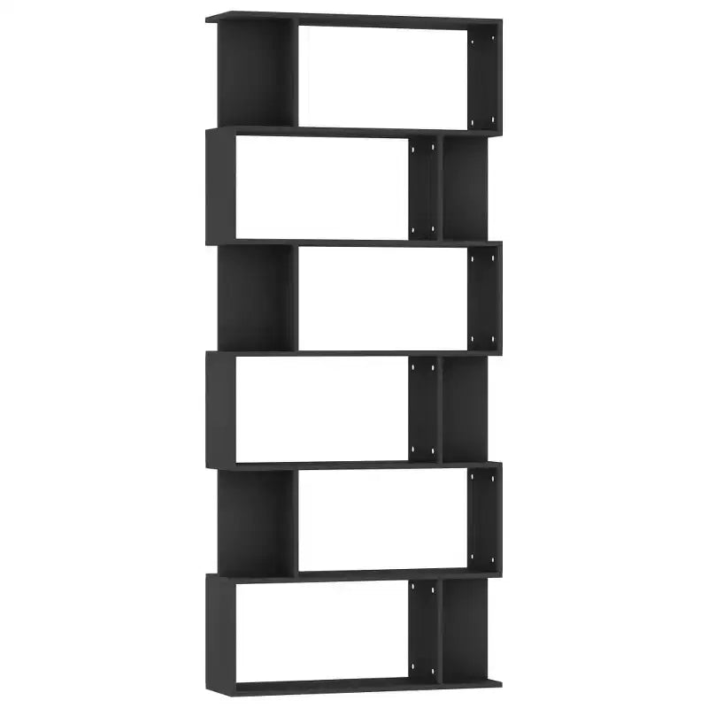 vidaXL Book Cabinet Black Engineered wood 31.5 x 9.4 x 75.6 in