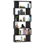 Armoire à livres noire en bois d'ingénierie 80 x 24 x 192 cm
