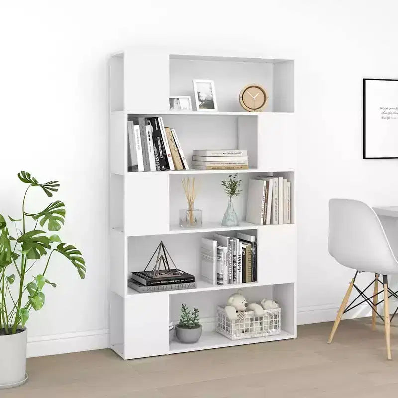 Bibliothèque/Meuble de rangement, blanc, bois d'ingénierie, 100x24x155 cm