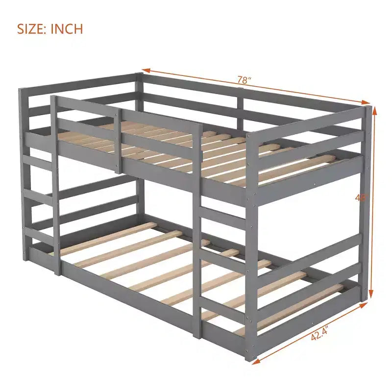 Lit superposé simple en bois avec échelle, montage facile