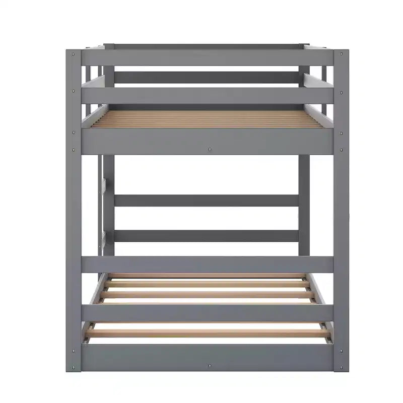 Lit superposé simple en bois avec échelle, montage facile