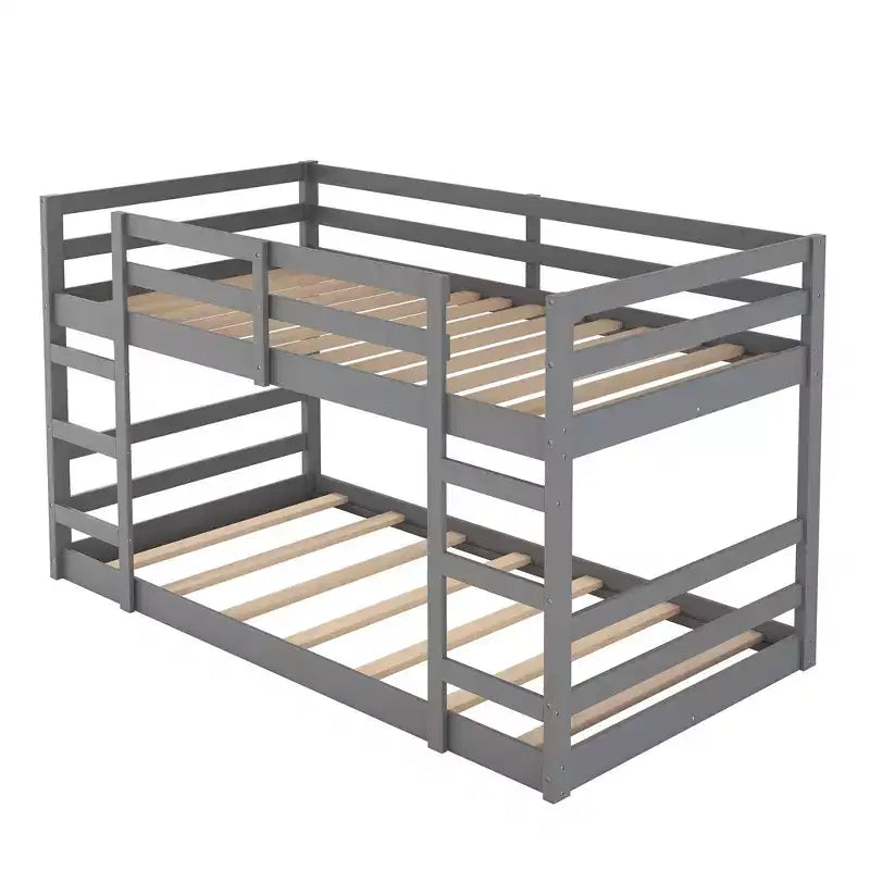 Lit superposé simple en bois avec échelle, montage facile