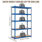 Étagère de garage, capacité de 1 134 kg, étagères de rangement réglables en acier, rayonnages de rangement robustes pour sous-sol, entrepôt, atelier