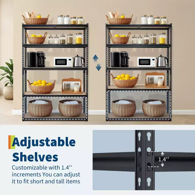 Étagère de garage, capacité de 1 134 kg, étagères de rangement réglables en acier, rayonnages de rangement robustes pour sous-sol, entrepôt, atelier
