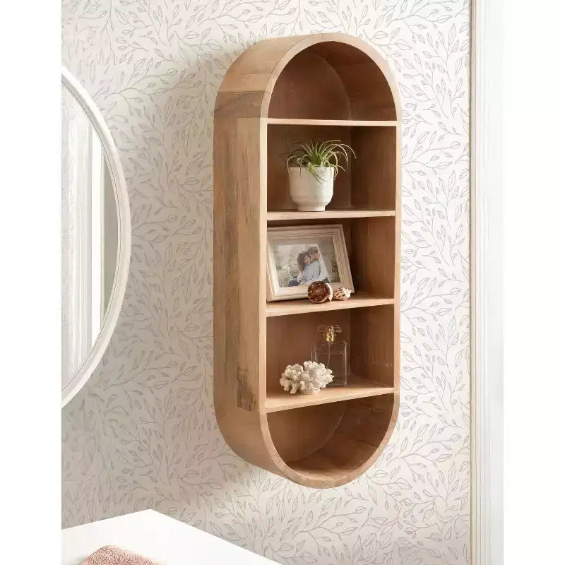Étagère murale capsule Hutton Wood, Naturel, 13x33
