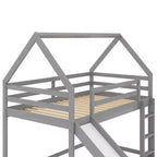Lit en bois jumeau avec échelle, toboggan, garde-corps, assemblage facile