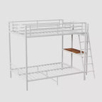 Lit superposé en métal moderne pleine grandeur avec bureau intégré pour chambre et dortoir