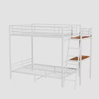 Lit superposé en métal moderne pleine grandeur avec bureau intégré pour chambre et dortoir
