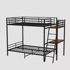Lit superposé en métal moderne pleine grandeur avec bureau intégré pour chambre et dortoir