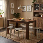 Ensemble table à manger et 6 tabourets, Table de cuisine moderne avec 6 tabourets en métal, Ensemble de salle à manger compact pour salle à manger, cuisine, appartement