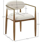 Chaise de salle à manger capitonnée en tissu performant avec accoudoirs, lot de 2