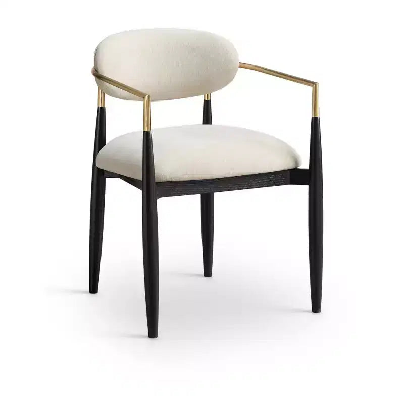 Chaise de salle à manger capitonnée en tissu performant avec accoudoirs, lot de 2