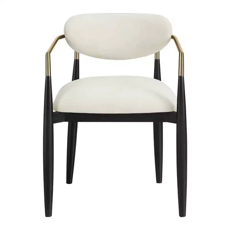 Chaise de salle à manger capitonnée en tissu performant avec accoudoirs, lot de 2