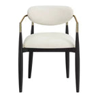 Chaise de salle à manger capitonnée en tissu performant avec accoudoirs, lot de 2