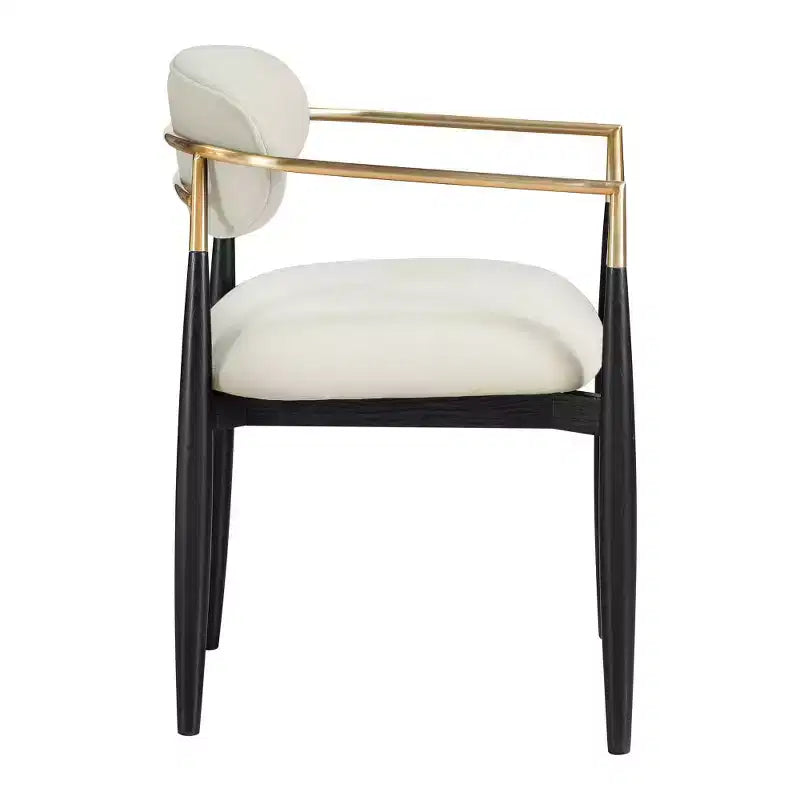 Chaise de salle à manger capitonnée en tissu performant avec accoudoirs, lot de 2