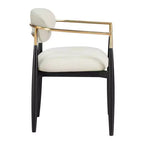 Chaise de salle à manger capitonnée en tissu performant avec accoudoirs, lot de 2