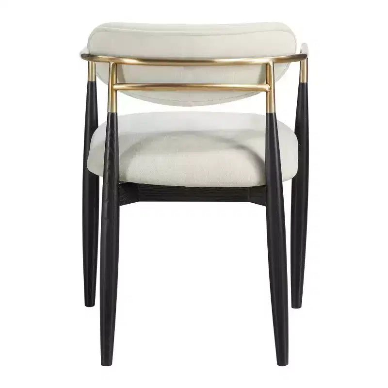 Chaise de salle à manger capitonnée en tissu performant avec accoudoirs, lot de 2