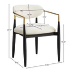 Chaise de salle à manger capitonnée en tissu performant avec accoudoirs, lot de 2