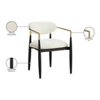 Chaise de salle à manger capitonnée en tissu performant avec accoudoirs, lot de 2