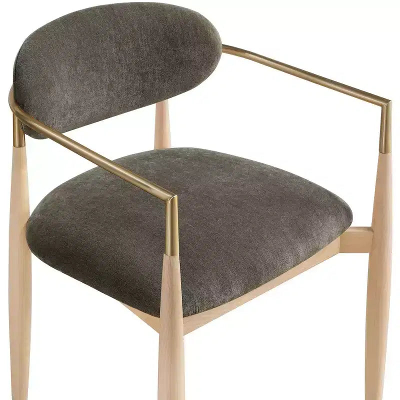 Chaise de salle à manger capitonnée en tissu performant avec accoudoirs, lot de 2