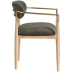 Chaise de salle à manger capitonnée en tissu performant avec accoudoirs, lot de 2