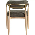 Chaise de salle à manger capitonnée en tissu performant avec accoudoirs, lot de 2