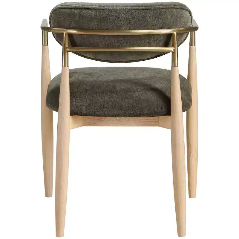 Chaise de salle à manger capitonnée en tissu performant avec accoudoirs, lot de 2
