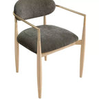 Chaise de salle à manger capitonnée en tissu performant avec accoudoirs, lot de 2