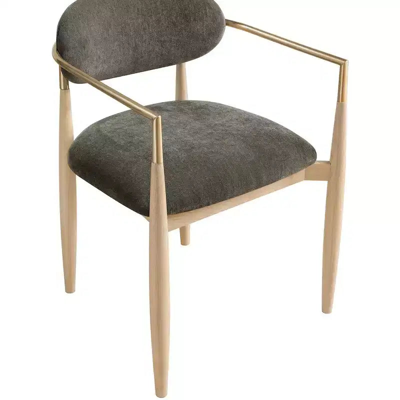 Chaise de salle à manger capitonnée en tissu performant avec accoudoirs, lot de 2