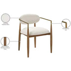Chaise de salle à manger capitonnée en tissu performant avec accoudoirs, lot de 2