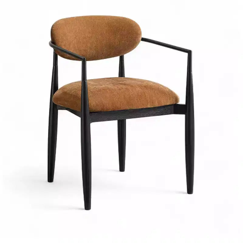 Chaise de salle à manger capitonnée en tissu performant avec accoudoirs, lot de 2