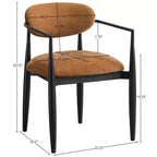 Chaise de salle à manger capitonnée en tissu performant avec accoudoirs, lot de 2