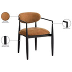 Chaise de salle à manger capitonnée en tissu performant avec accoudoirs, lot de 2