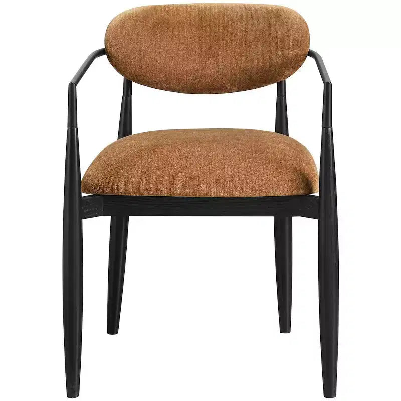 Chaise de salle à manger capitonnée en tissu performant avec accoudoirs, lot de 2