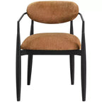 Chaise de salle à manger capitonnée en tissu performant avec accoudoirs, lot de 2