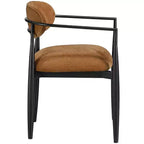Chaise de salle à manger capitonnée en tissu performant avec accoudoirs, lot de 2