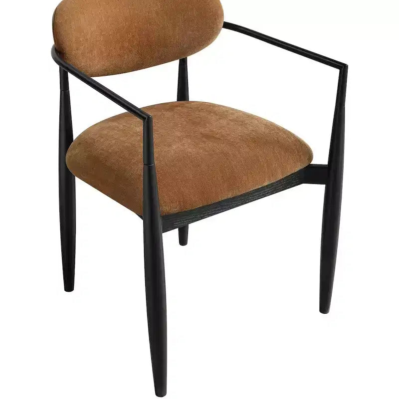 Chaise de salle à manger capitonnée en tissu performant avec accoudoirs, lot de 2