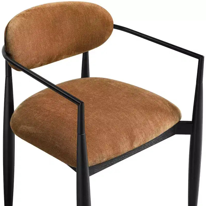 Chaise de salle à manger capitonnée en tissu performant avec accoudoirs, lot de 2